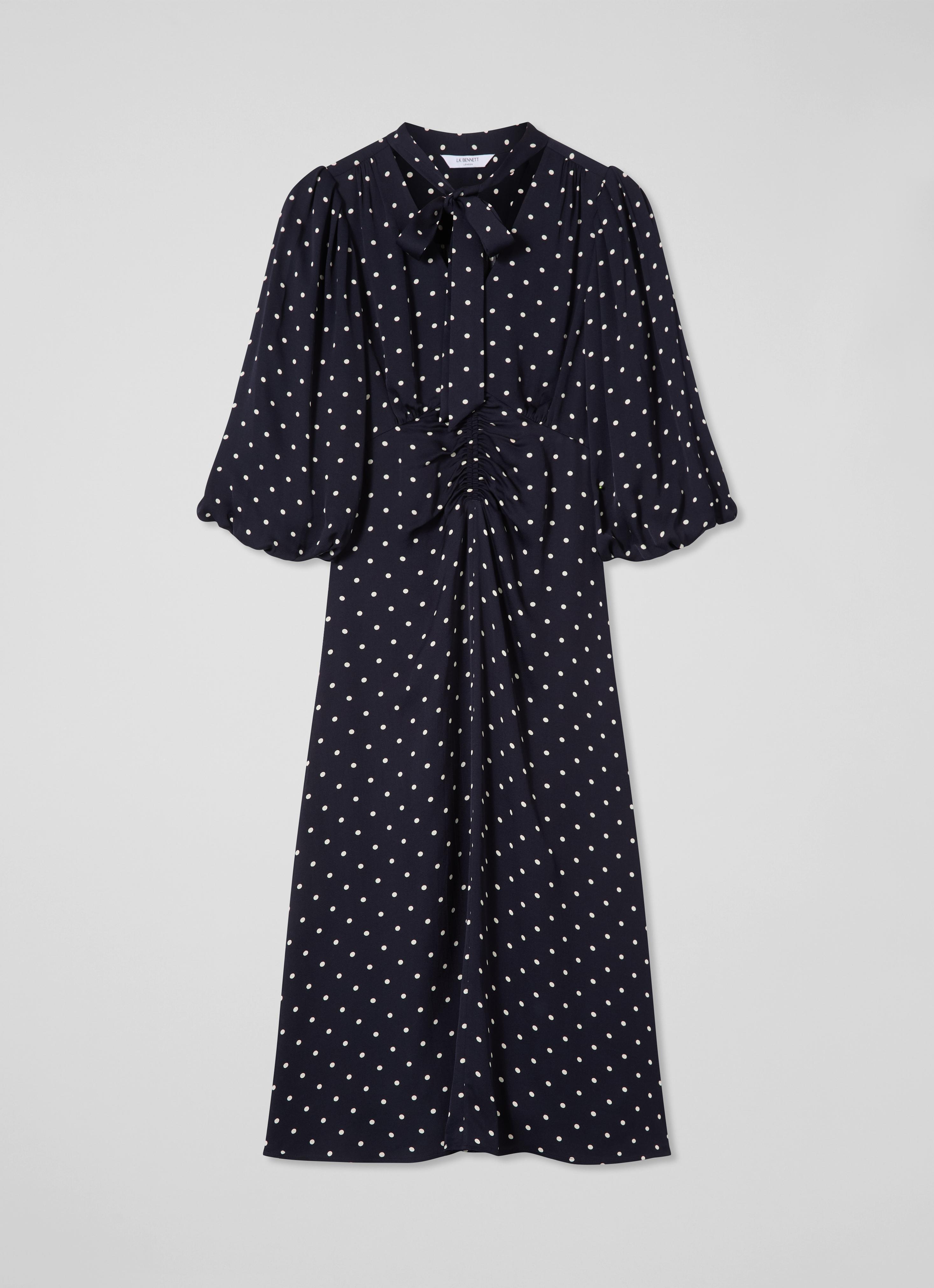 LKBennett コーディ ポルカドット プリント シャツ ドレス Cody Brown Polka Dot Print Pocket Shirt Dress | Dresses